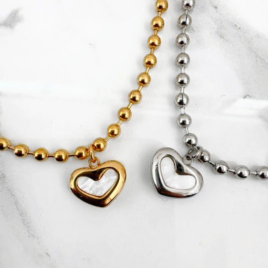 Pulsera Corazón Nácar