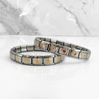 Pulsera Italiana Estrella y Corazón