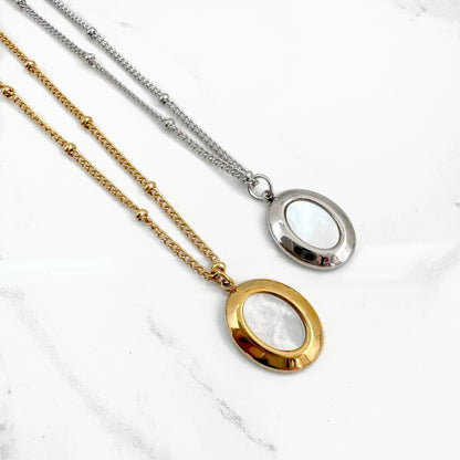 Collar Oval Concha Nácar