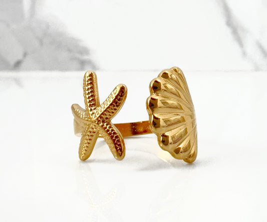 Anillo Estrella y Concha de Mar