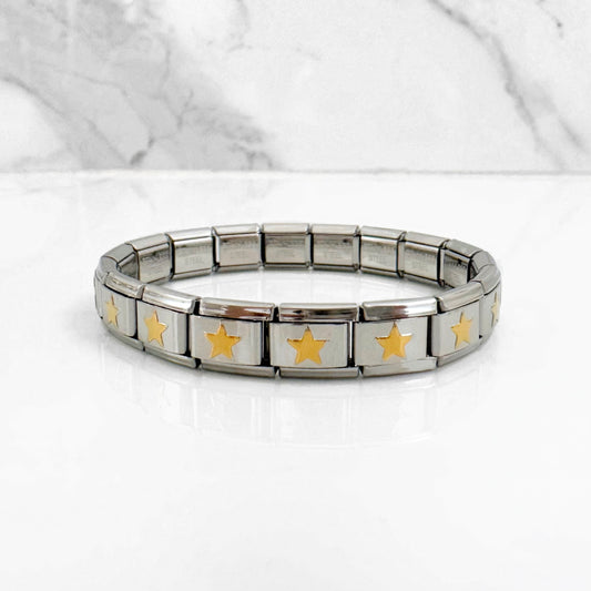 Pulsera Italiana Estrella y Corazón