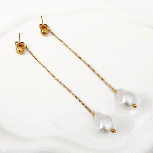Aretes Perlas Colgantes