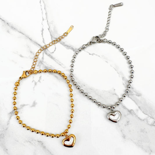 Pulsera Corazón Nácar