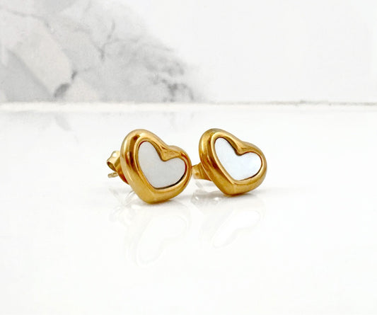 Aretes Corazón Madre Perla