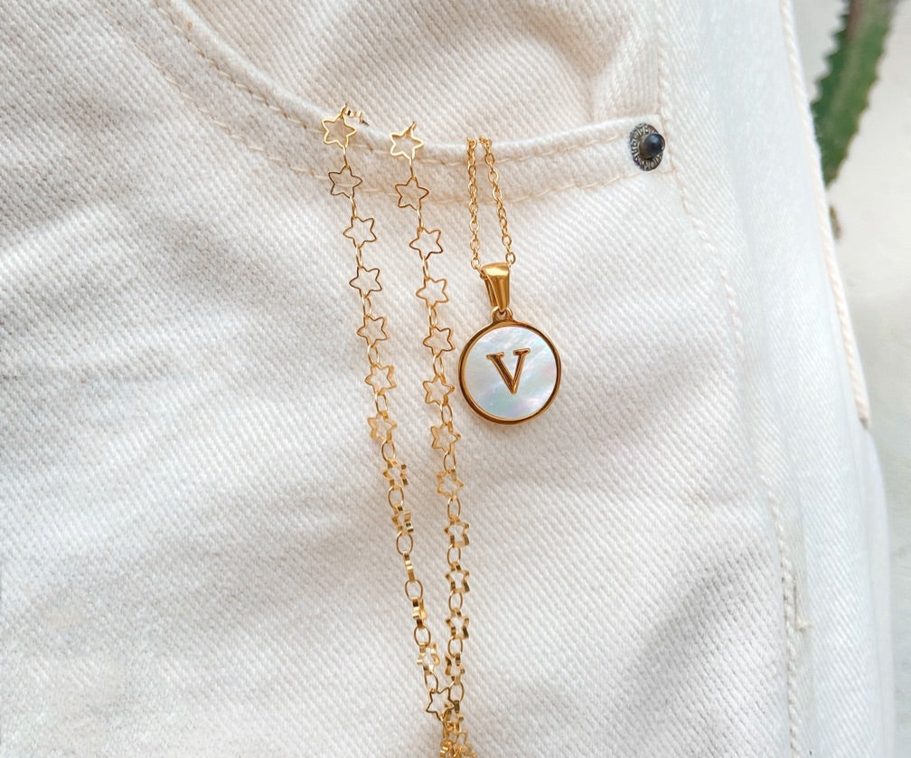 Collar Inicial Madre Perla